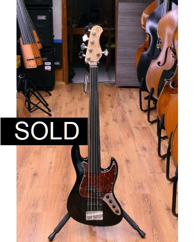 Sadowsky MetroExpress 21 Fret Hybrid PJ Fretless 5 Solid Black High Polish